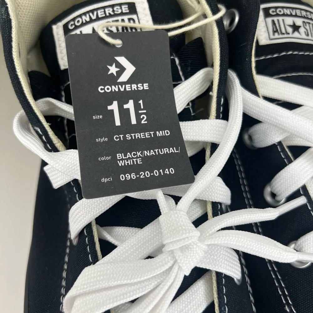 Converse Adult Street Mid Sneakers Black 11.5 - Picture 8 of 10